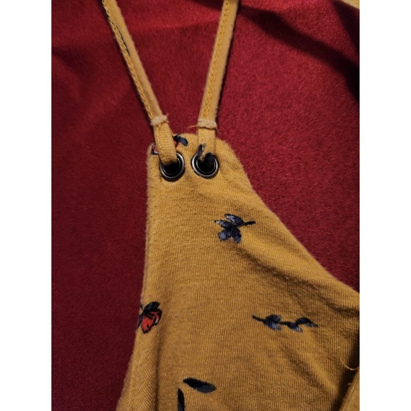 Pink Rose Size Womens Small Tank Top Blouse Yellow Flowers Floral Boho Strappy S - Picture 6 of 6